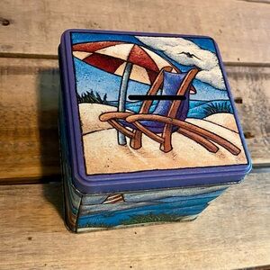 🏖️Century Resources, Inc. Lidded Tin Bank🏖️ Vintage